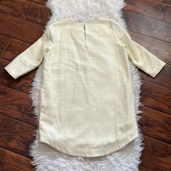 Blaque Label Yellow Tweed Long Sleeve Dress Size Medium - Picture 4 of 5